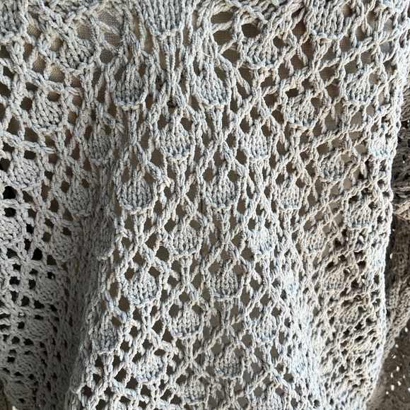 Nicole Miller Artelier Crochet Knit Button Down Sweater- sz Small- Muted Sage - Picture 5 of 14